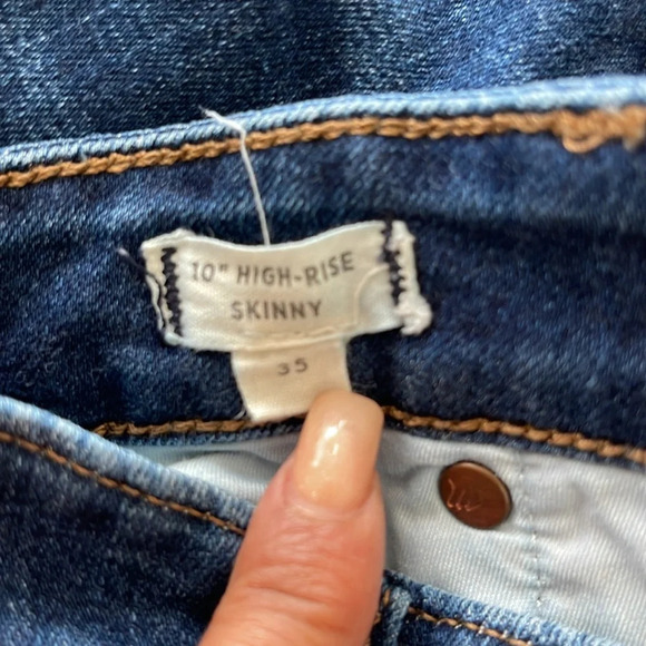 Madewell 10" High-Rise Skinny Jeans blue denim size 35 - Picture 9 of 16